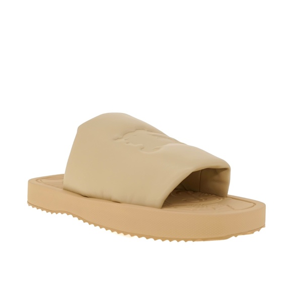 Burberry Knight Men Slab Slides Beige Leather Size 9 New main image 6